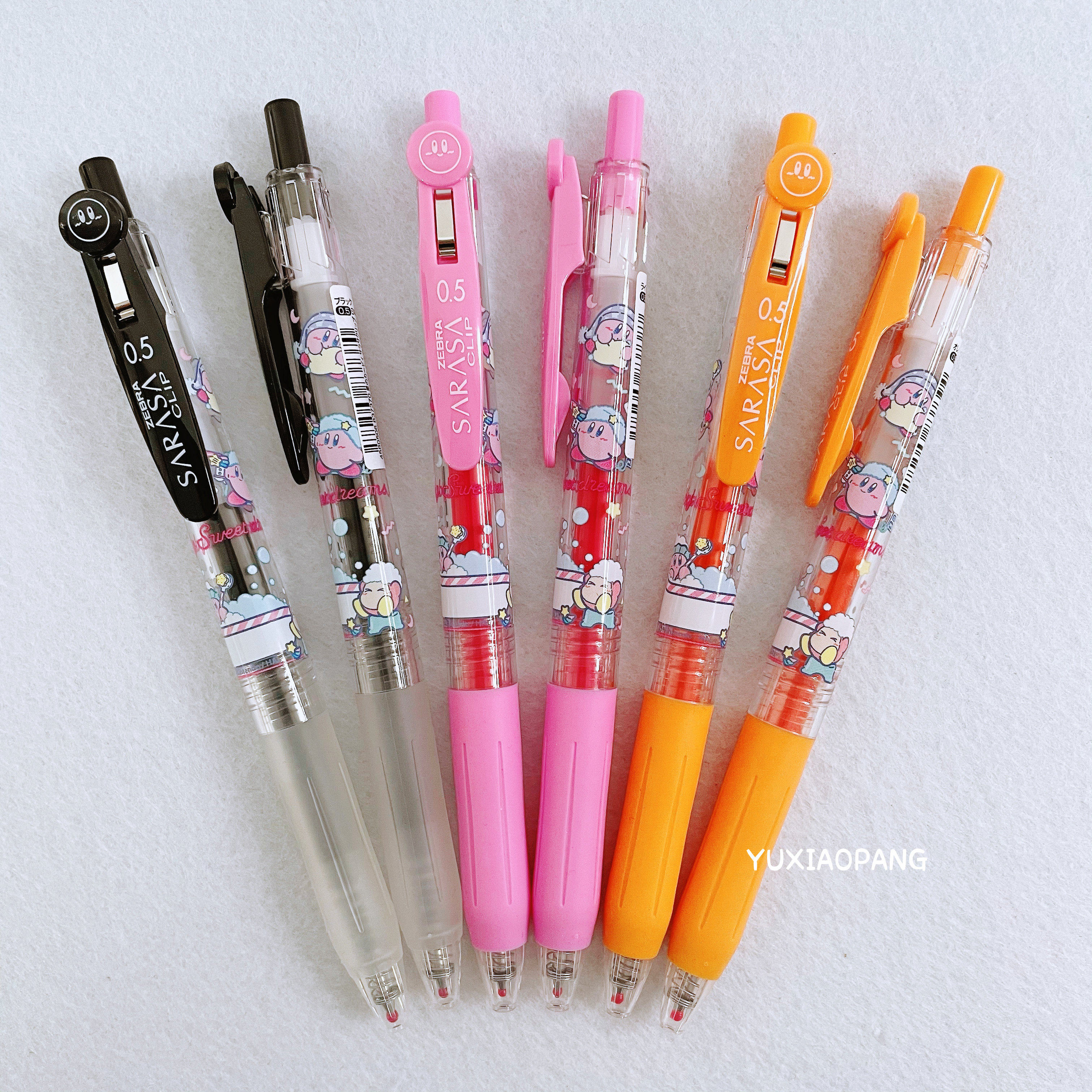星之卡比泡泡浴限定 日本制 斑马sarasa异形笔夹彩色中性笔0.5mm
