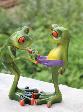 瑜伽青蛙树脂工艺品淄博琉璃摆件桌面客厅装饰品橱窗搞笑生日礼物