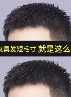 假发男短发假发片毛寸男士全真发男生遮头白发全头套男式头顶补发