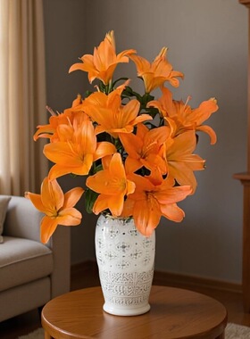 精选橙色亚百合无香味百合花鲜花基地直发批发花店拿货团购货源