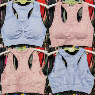 外贸内衣运动健身瑜伽速干减震弹力可拆卸胸垫无钢圈背心跑步文胸