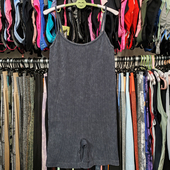 外贸连体衣运动健身紧身高弹做旧打底速干跑步三分短裤 背心瑜伽服