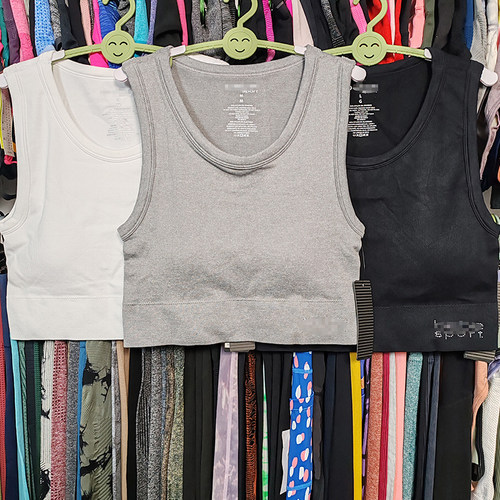 外贸运动背心健身速干透气跑步可拆胸垫高弹紧身瑜伽服大码上衣女