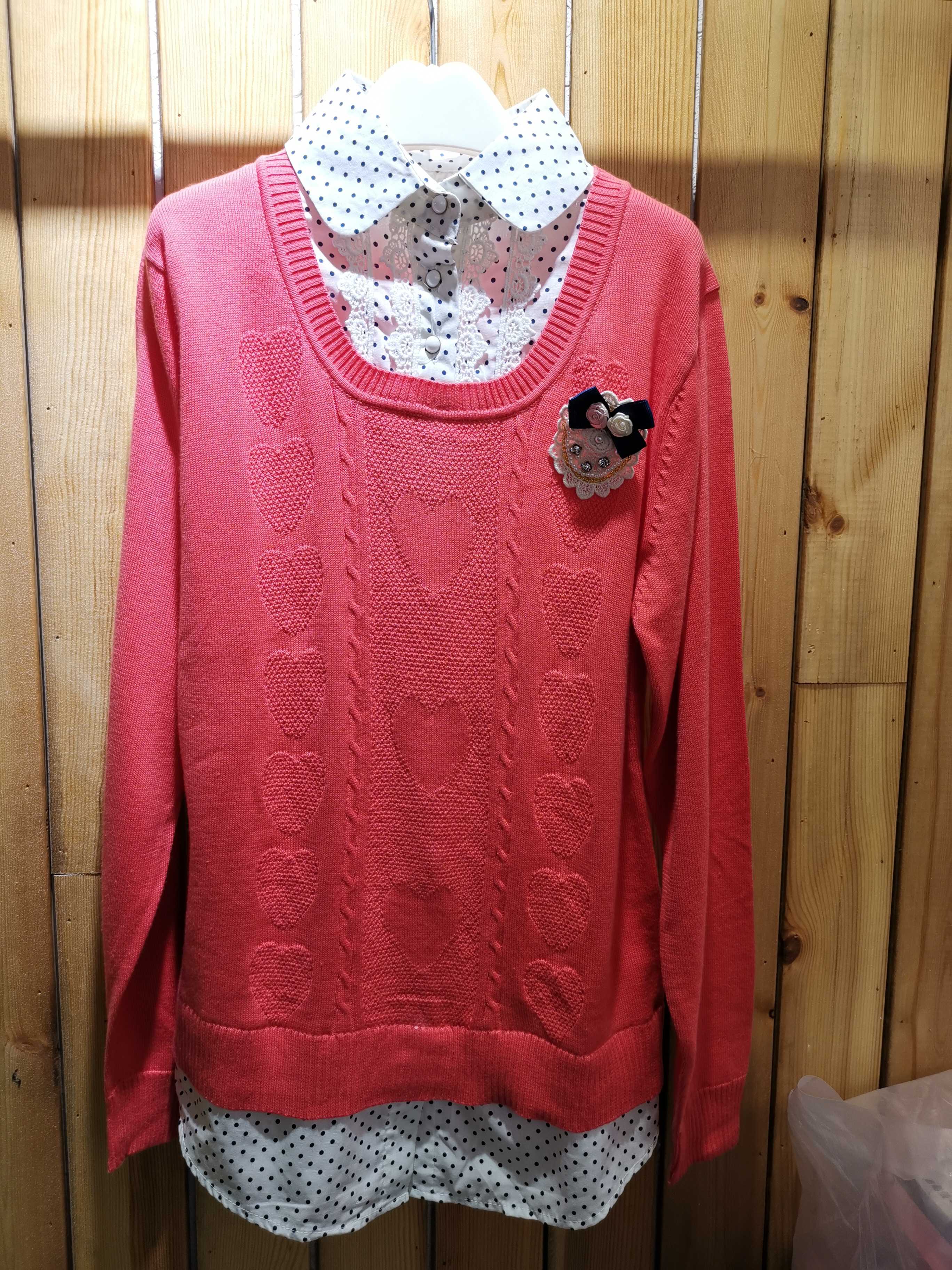 童装春秋薄款衬衣假两件打底衫