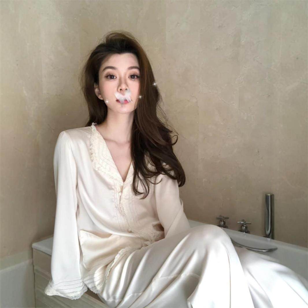 2024新款秋季法式高级长袖睡衣女春秋款网红家居服开衫长裤套装,女士内衣/男士内衣/家居服,睡袍/浴袍,淘宝优惠券,粉丝福利购,淘宝优惠卷