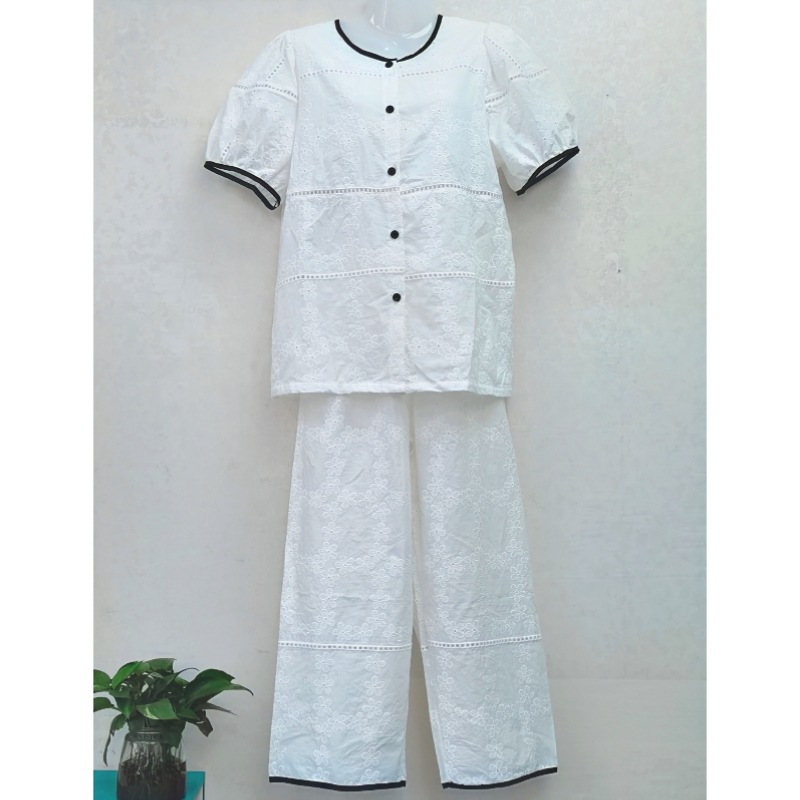 重工刺绣睡衣女夏装新款日系高级感家居服甜美公主开衫家居服套装