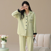 纯色简约蕾丝家居服女士套装 海岛绒睡衣女冬季 薄绒法兰绒保暖新款