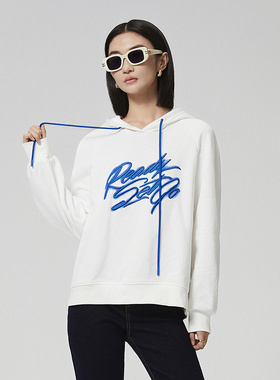 2024年秋季新款女装休闲简约美式学院字母绣花卫衣PD1V21846L