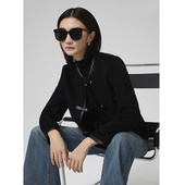 2024年秋季 简约潮酷拼皮小香风双面呢外套PD1D21605L 时尚 新款 女装