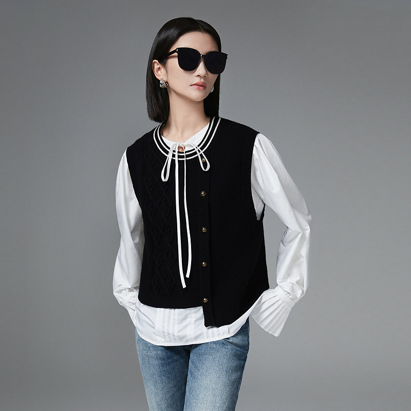 普普风秋冬上衣女长袖显瘦学院风