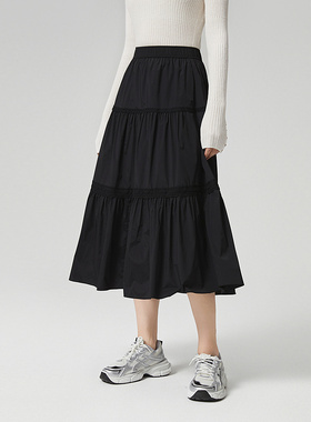 2024年秋季新款女装个性简约休闲时髦利落空气感伞裙PC3Q21711L