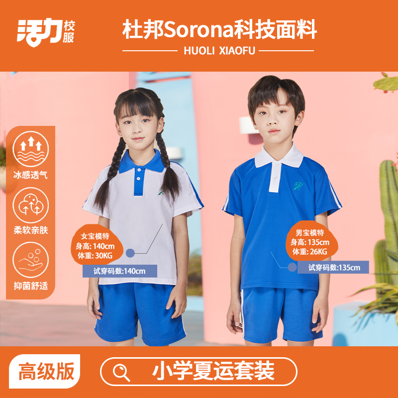 深色活力深圳校服小学生男女夏季短袖上衣短裤速干夏长裤深色