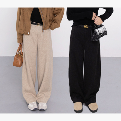 小个子专属设计感弯刀裤阔腿裤