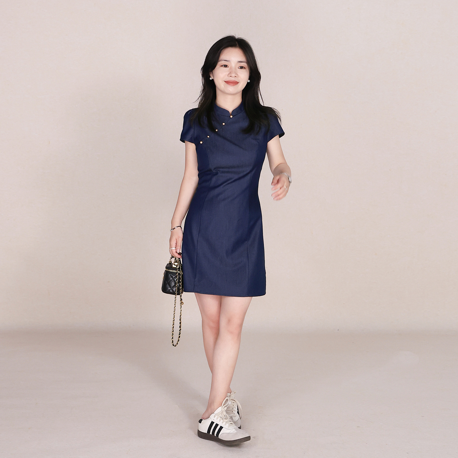 牛仔旗袍裙长短版凉爽舒适开叉