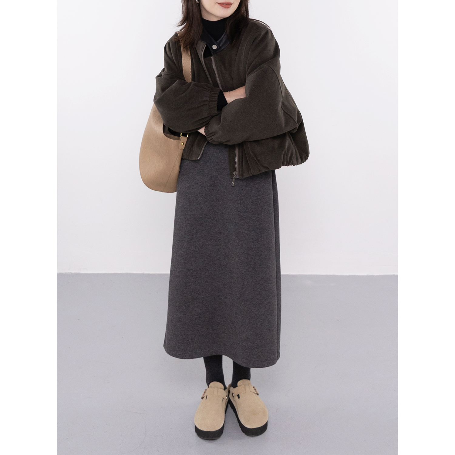 尔尔自制加厚针织半身裙