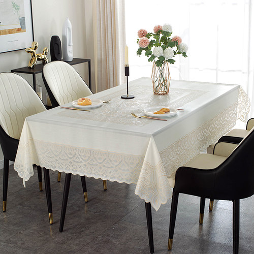 欧式pvc防水桌布长方形