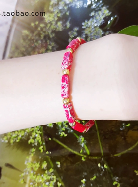 原创设计本命红长方体手链新中国风手串简约时尚520女款轻奢配饰