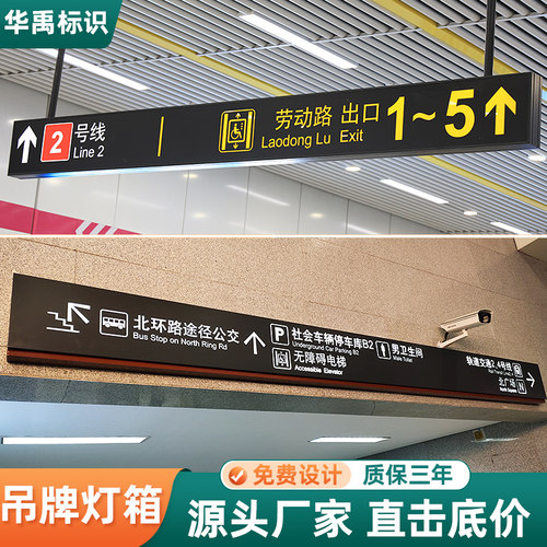 车库商场小区双面吊牌灯箱标识牌