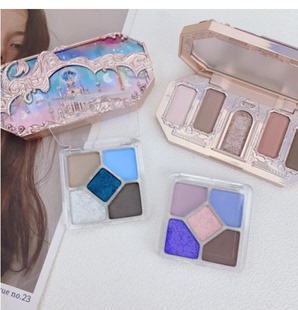 花知晓眼影盘月光人鱼五色宝石大地色蓝色亮晶晶碎钻哑光