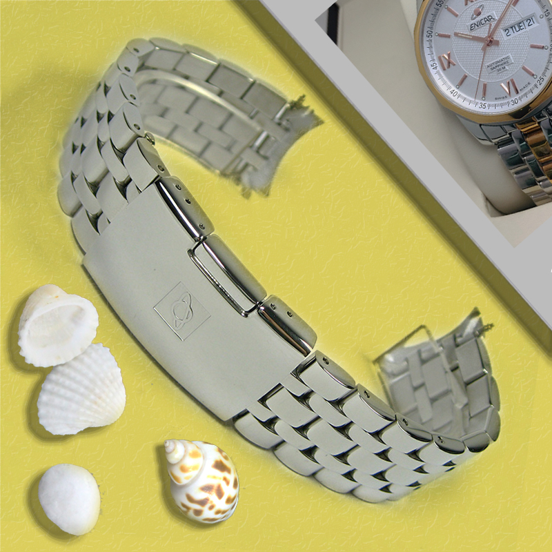 英纳格表带168系列实心不锈钢