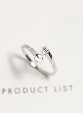 双钻戒指女简约气质转运指环