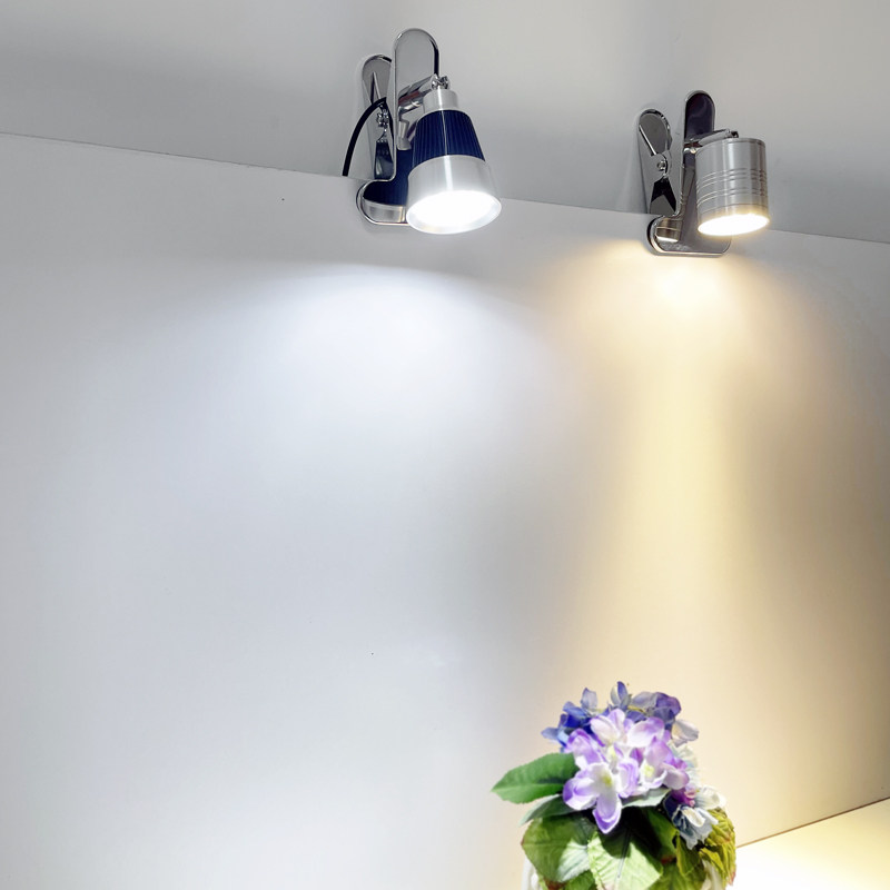 led夹子式聚光照明射灯宿舍卧室学习用护眼台灯展柜鱼缸静物补光