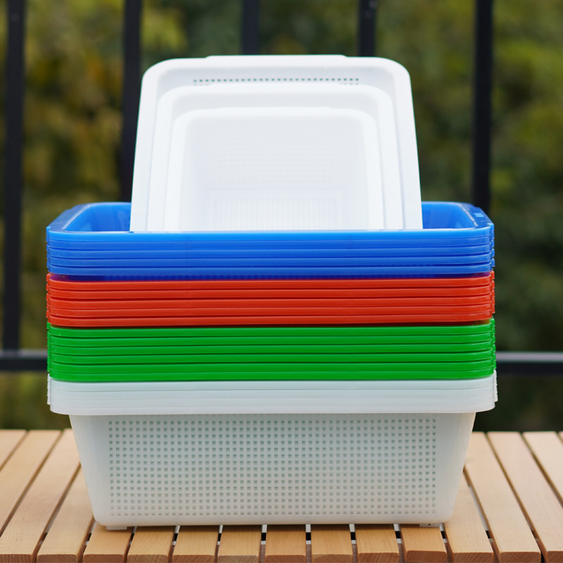 加厚塑料洗菜篮子商用冰柜内长方形家用厨房沥水烧烤点菜摆摊水果