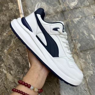 春夏中高帮皮面男鞋舒适小白鞋软底男款低帮休闲透气网面黑色板鞋