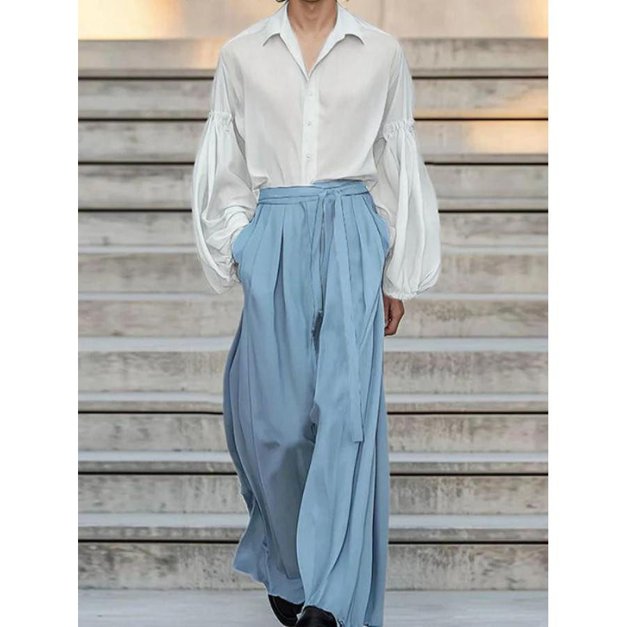 赞美女当家英国代购2025新款时尚松弛感慵懒随性雅痞衬衣长裤套装