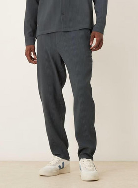 美女当家英国代购2025年秋灰色弹力腰围锥形舒适时尚感男装休闲裤