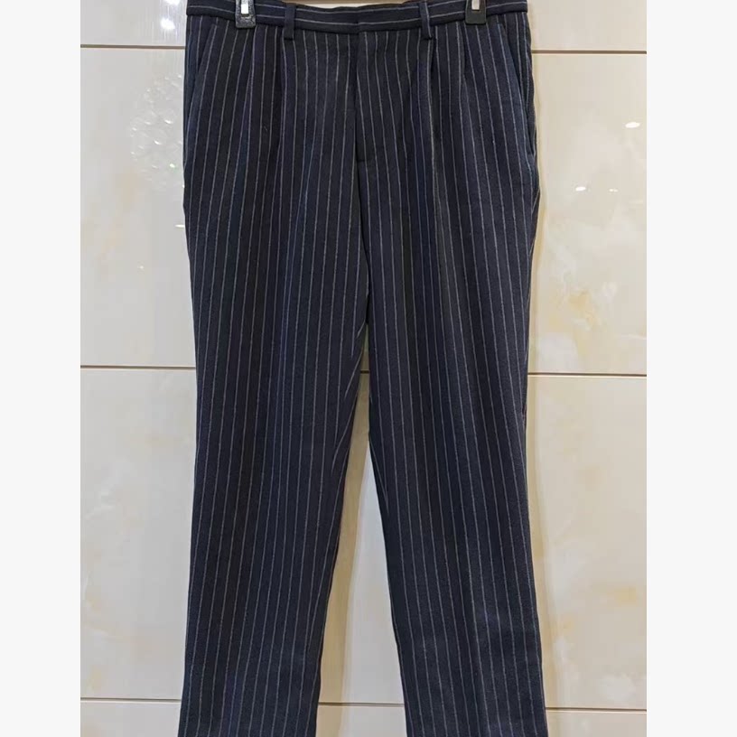 R美女当家英国直邮复古条纹风深蓝色型男百搭舒适直筒休闲长裤搭,男装,休闲裤,淘宝优惠券,粉丝福利购,淘宝优惠卷