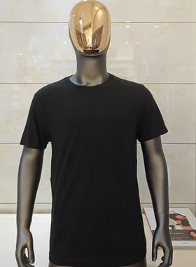 R美女当家英国直邮黑色男圆领纯棉舒适透气机能风百搭休闲短袖T恤