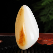 天然和田玉籽料原石手把件新疆玉器羊脂玉红皮原石玉把玩件小摆件