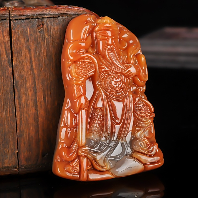 天然正品云南黄龙玉关公吊坠武财神关公挂件关羽男女款玉佩项链