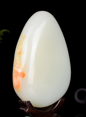 天然新疆和田玉籽料原石小摆件