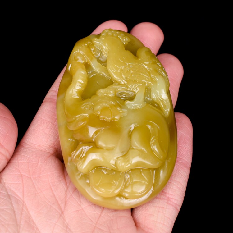 天然新疆和田玉糖料原石手把件玉象玉鸡把玩件吉祥如意玉摆件挂件