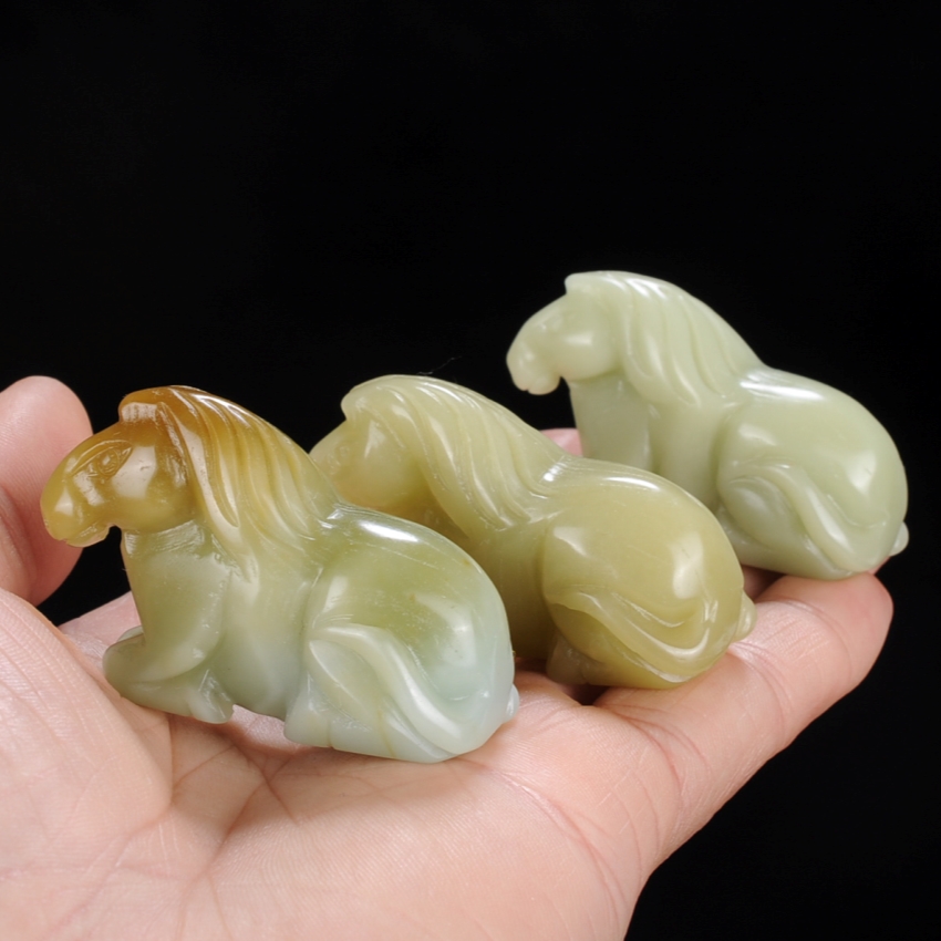 和田白玉十二生肖挂件生肖马狗