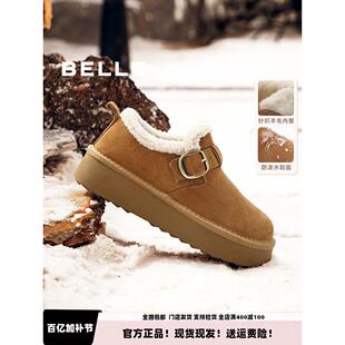 百丽雪顶咖啡冬全包勃肯鞋女加绒保暖羊毛毛棉鞋雪地靴D1V1 D1V1D