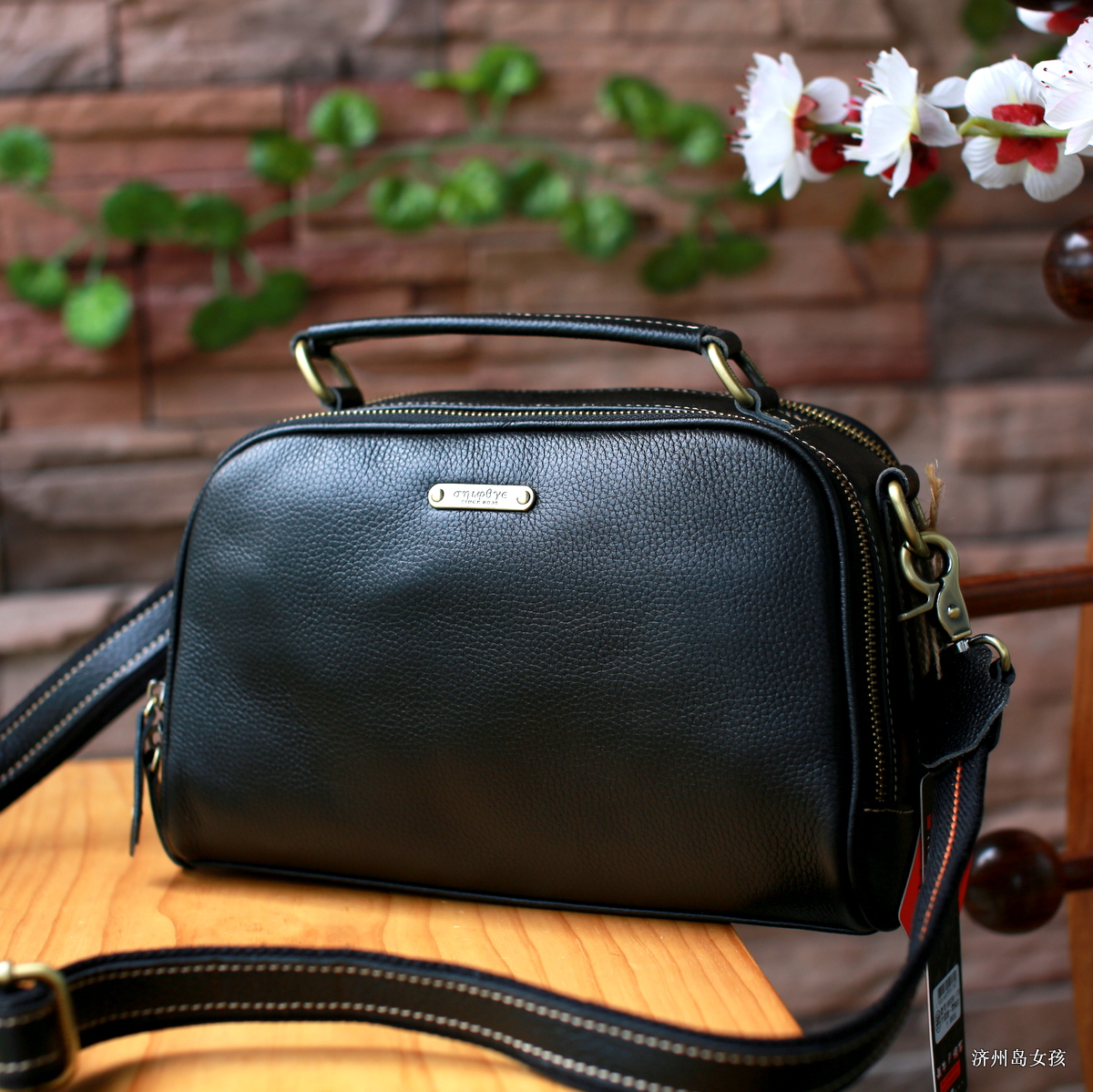 藏皮客手工头层牛皮简洁真皮女包