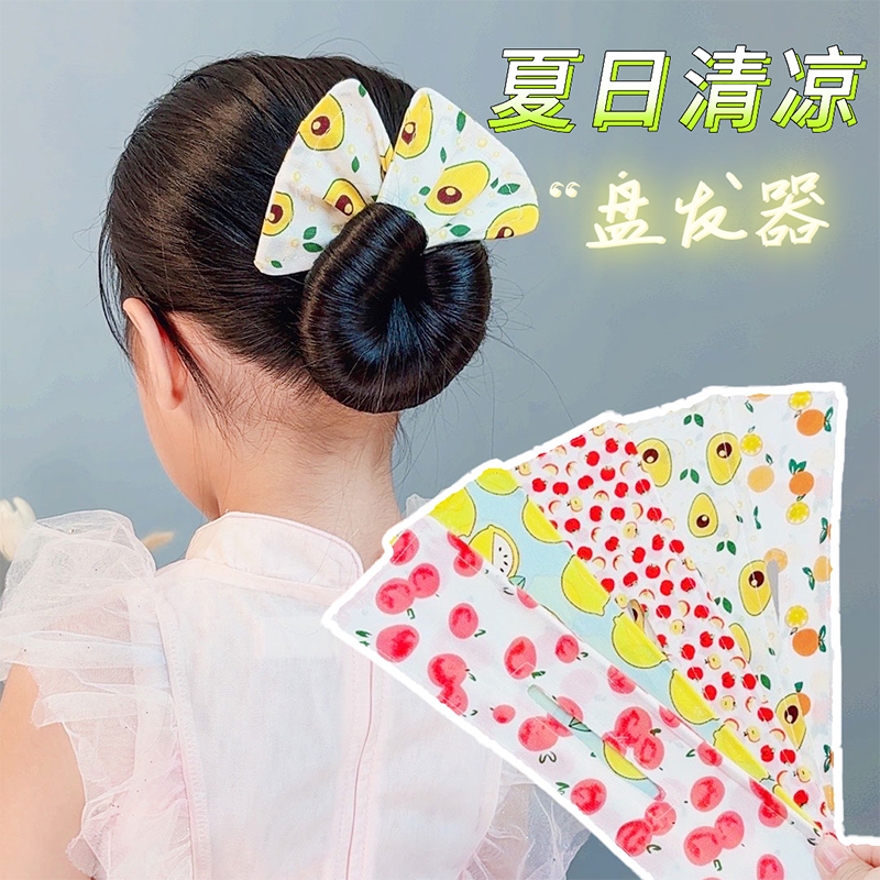 儿童魔术扭扭夹盘发神器儿童童蝴蝶结丸子头发带小孩发卡发箍