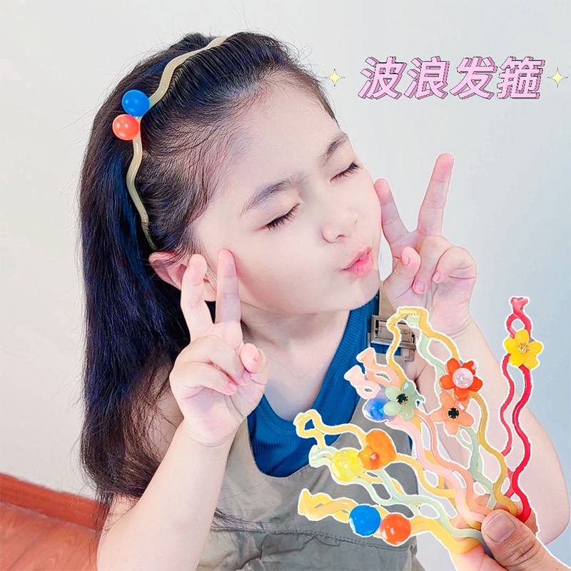 2024新款儿童发箍童不勒头多巴胺发卡小孩发款箍碎发头箍发捆
