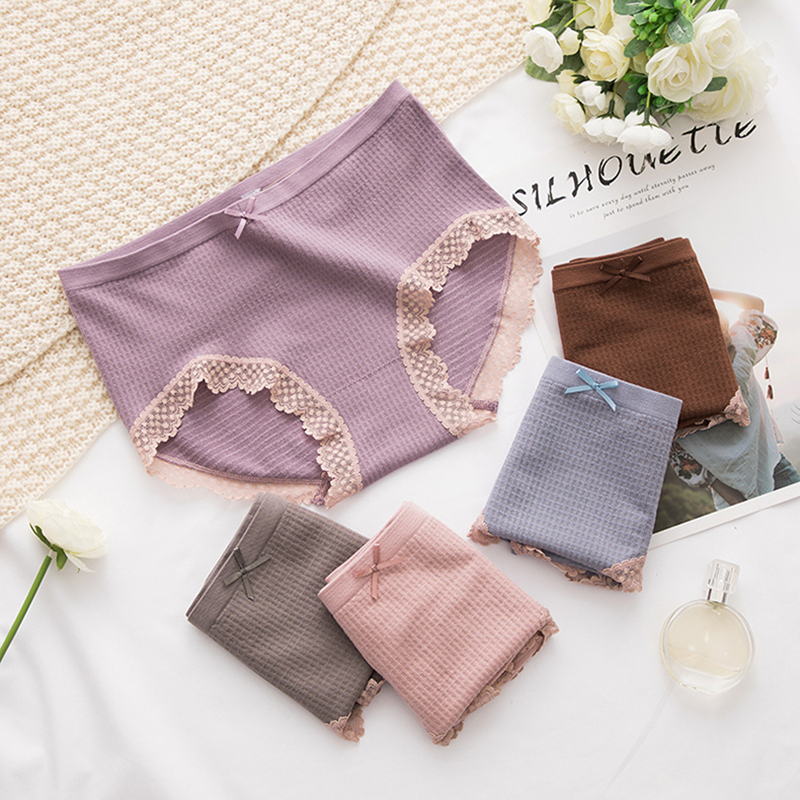 无缝莫代尔内裤女士纯棉简约三角裤纯色中高腰蕾丝边大码短裤日系,女士内衣/男士内衣/家居服,女三角裤,淘宝优惠券,粉丝福利购,淘宝优惠卷