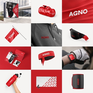 健身房体育运动品牌VI提案智能贴图样机LOGO效果展示PSD设计素材1