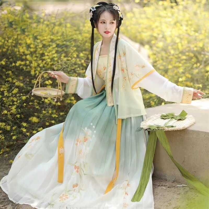 出租宋制汉服女春夏款姐妹装古装租赁中秋节汉服秀公司年会