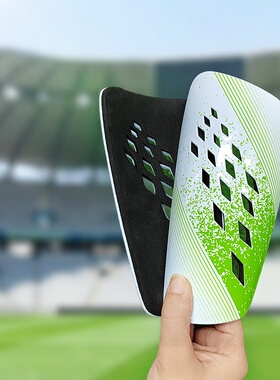 Football shin guards with thick and breathable padding