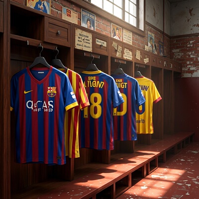Barcelona vintage jerseys training suits for matches