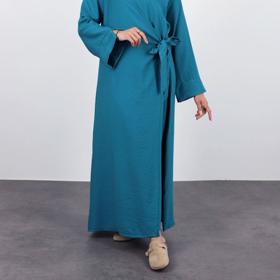 马来西亚系带长袍连衣裙Arabic Women Robe Caftan
