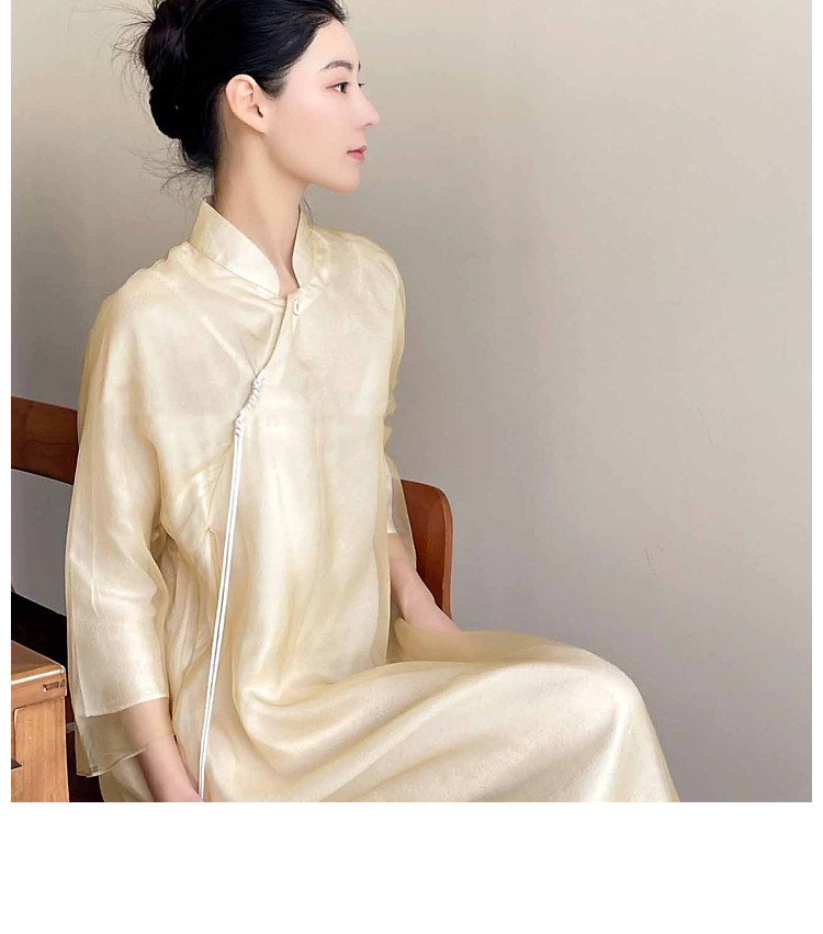 现货中国风茶服女仙气春夏文艺复古古风禅意宽松改良版旗袍连衣裙