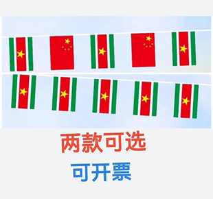 5米8号中国苏里南国旗串旗挂旗吊旗装饰小旗子苏里南小国旗