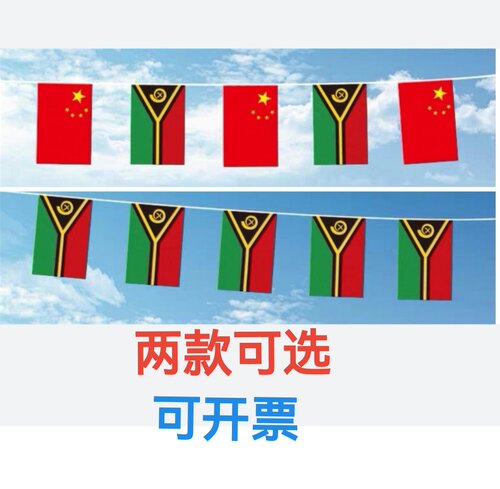 7米8号中国瓦努阿图国旗串旗挂旗吊旗装饰小旗子瓦努阿图小国旗